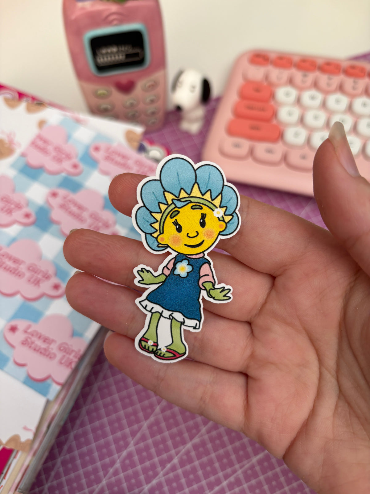 forget me not girl vinyl sticker
