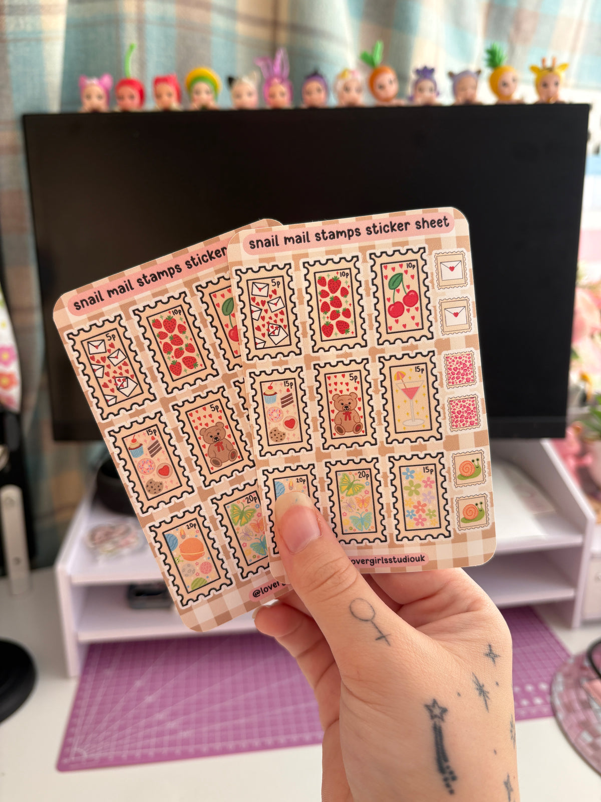 snail mail stamps sticker sheet