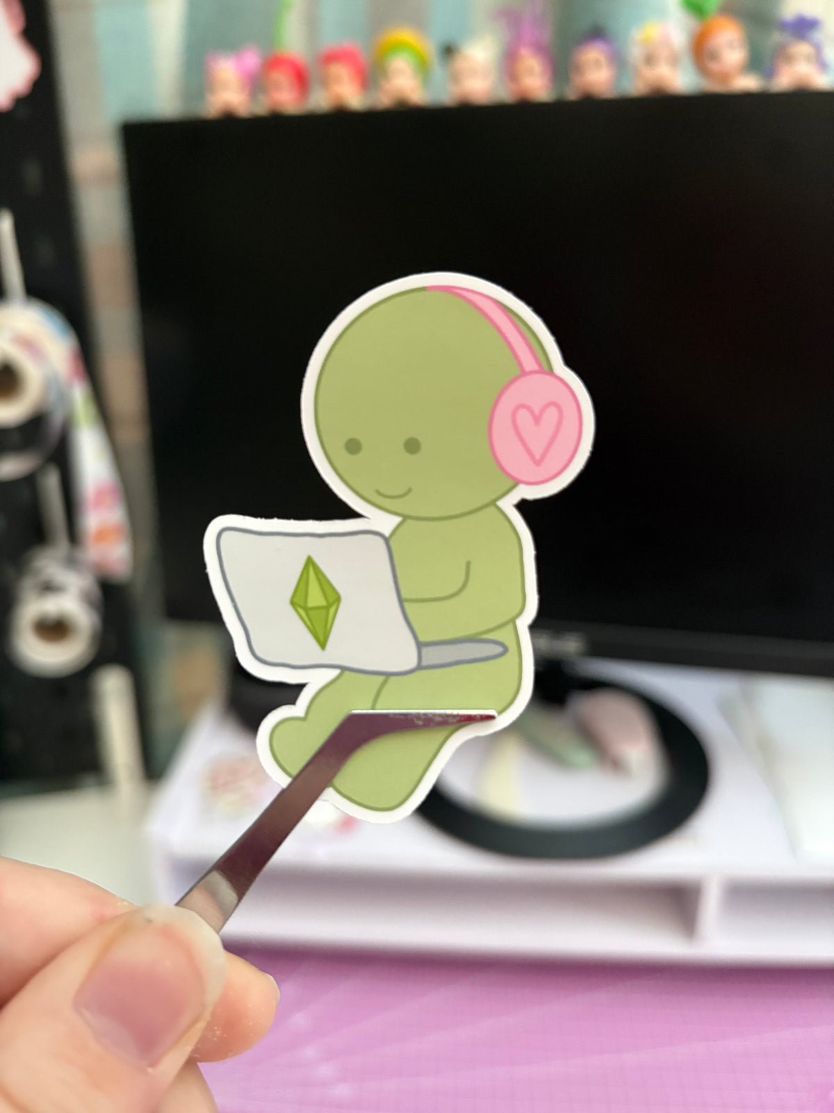 green gamer vinyl sticker