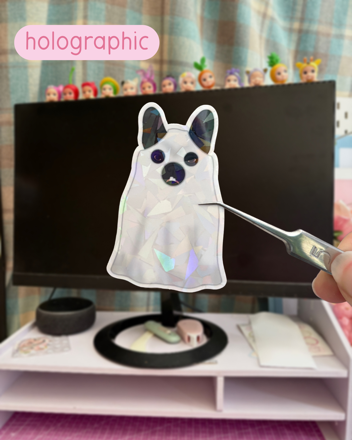 ghost costume frenchie vinyl sticker