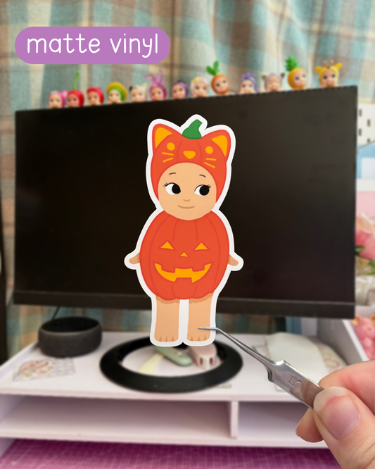 pumpkin angel vinyl sticker