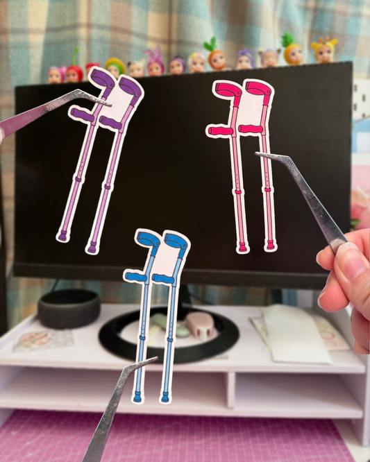 crutches vinyl sticker
