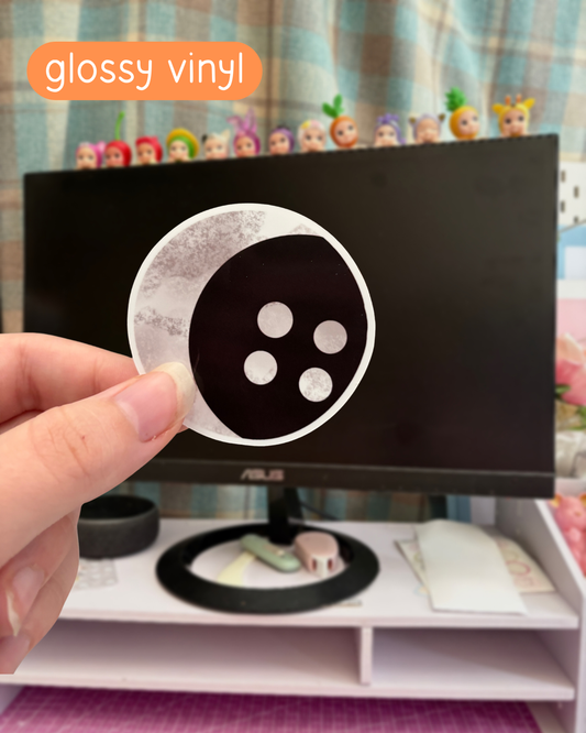 button moon vinyl sticker