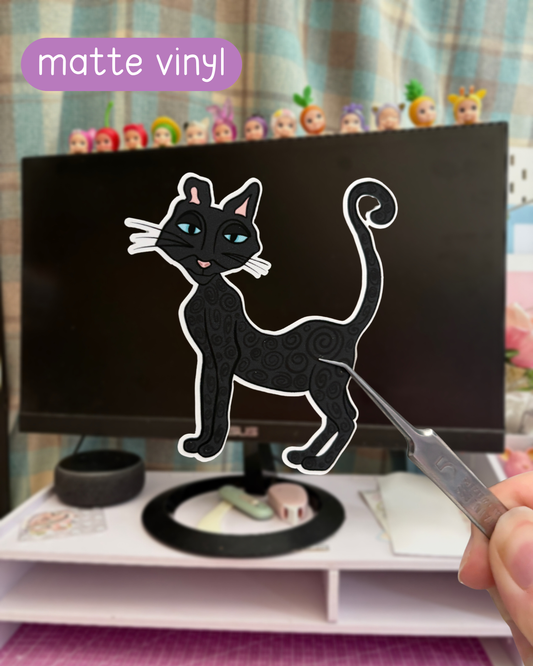 talking cat vinyl sticker