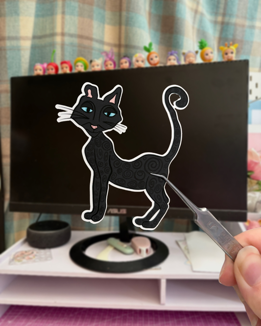 talking cat vinyl sticker