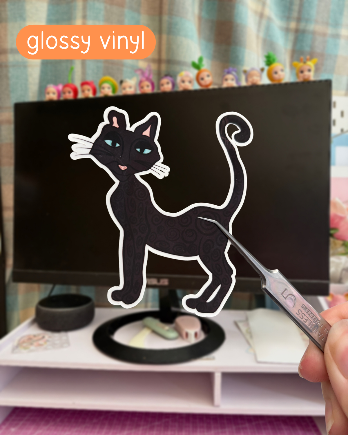 talking cat vinyl sticker
