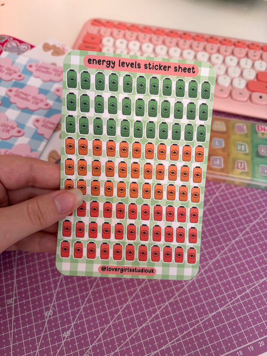 energy levels sticker sheet