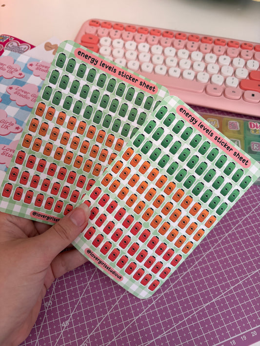 energy levels sticker sheet