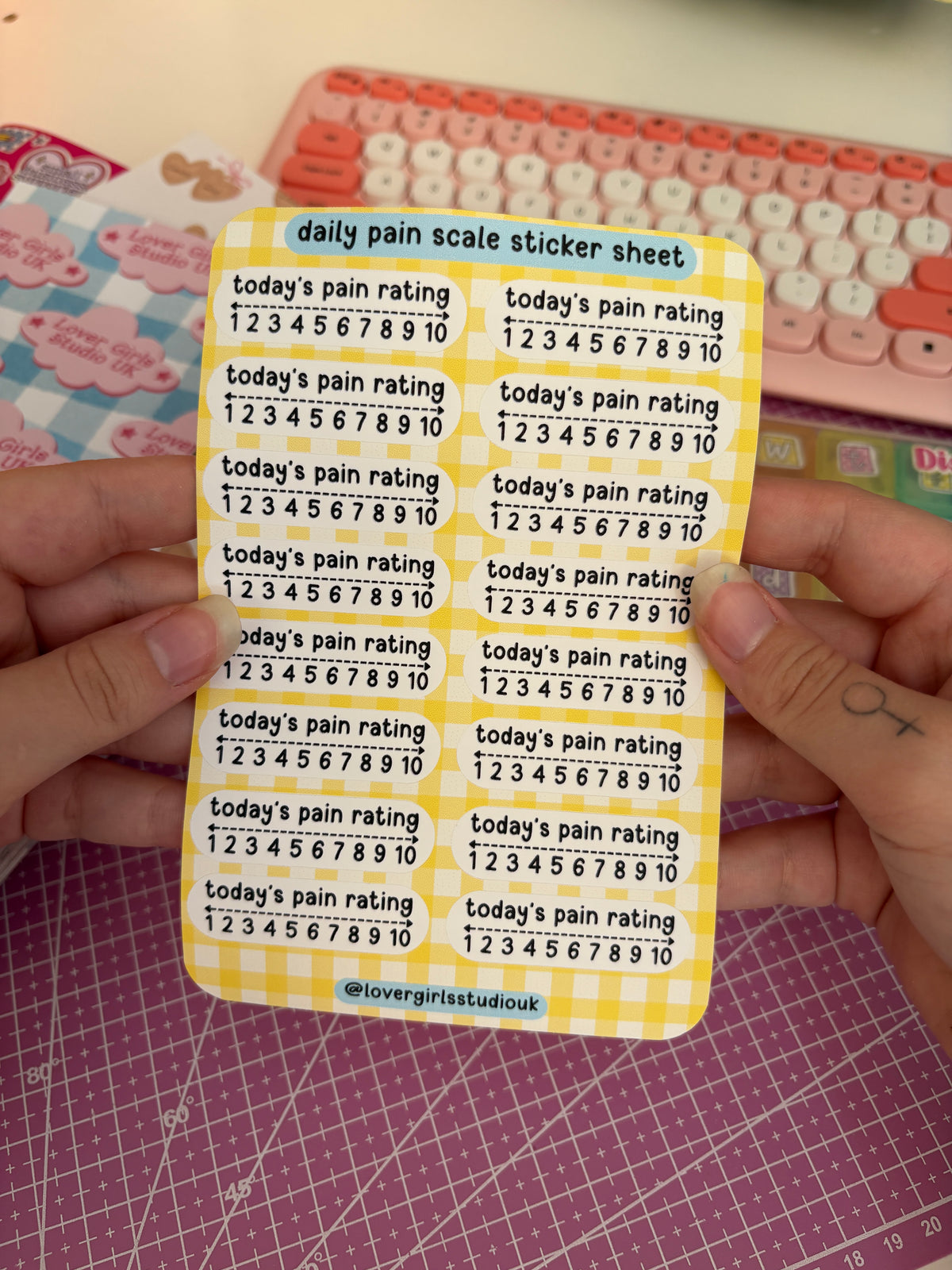 daily pain scale sticker sheet