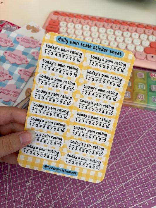 daily pain scale sticker sheet