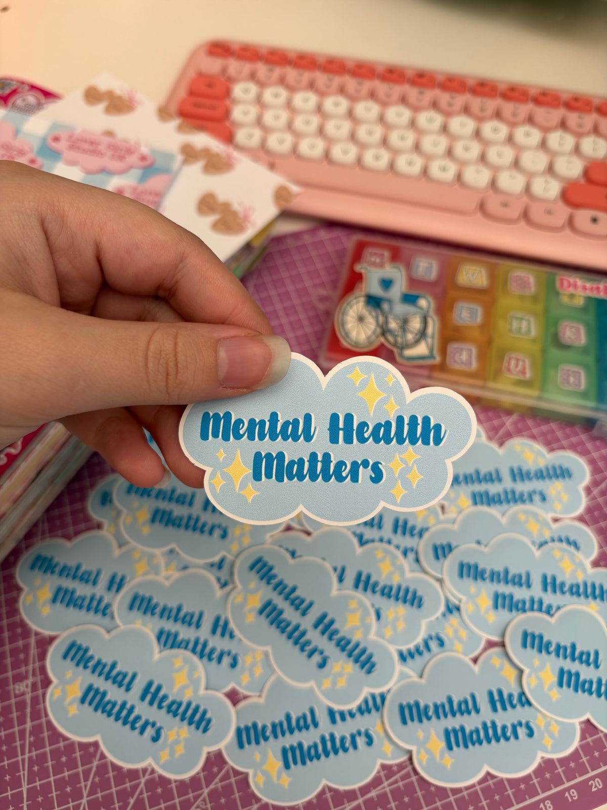 mental health cloud vinyl sticker