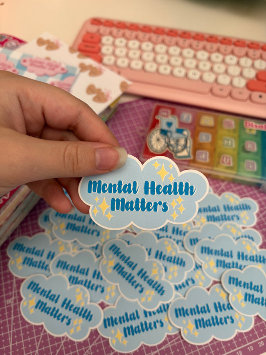 mental health cloud vinyl sticker