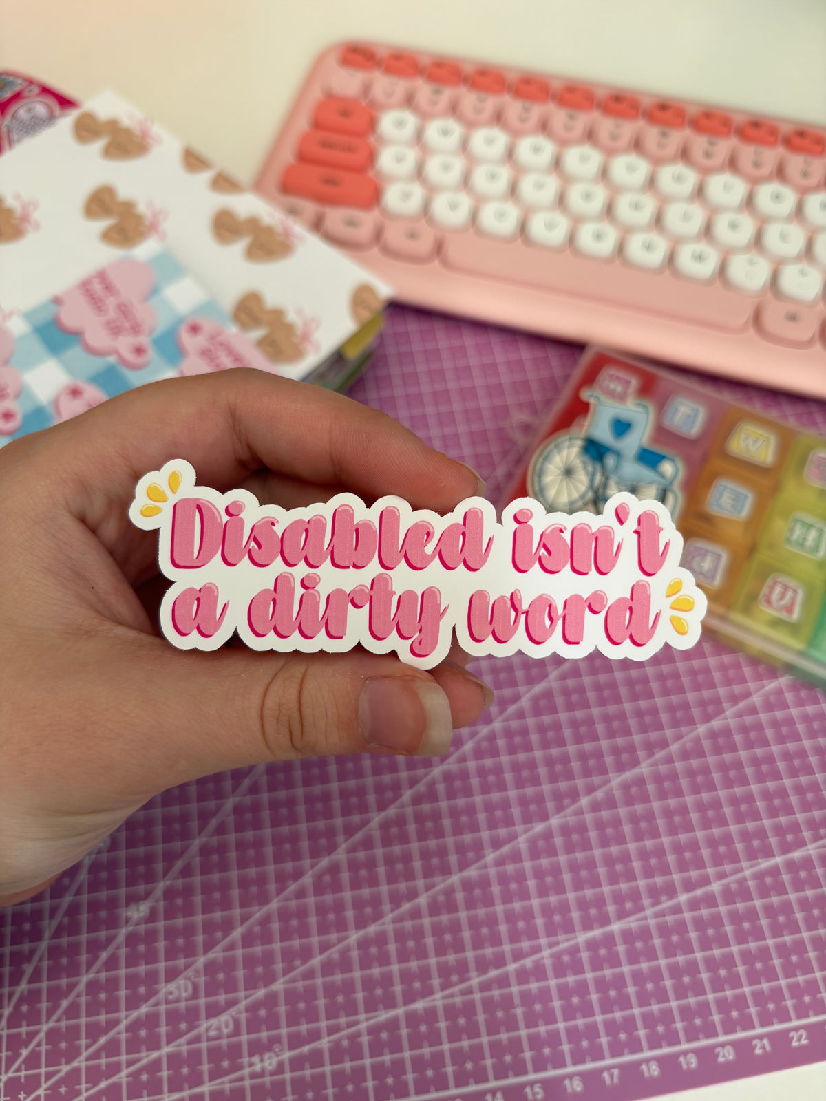 disabled isn't dirty vinyl sticker