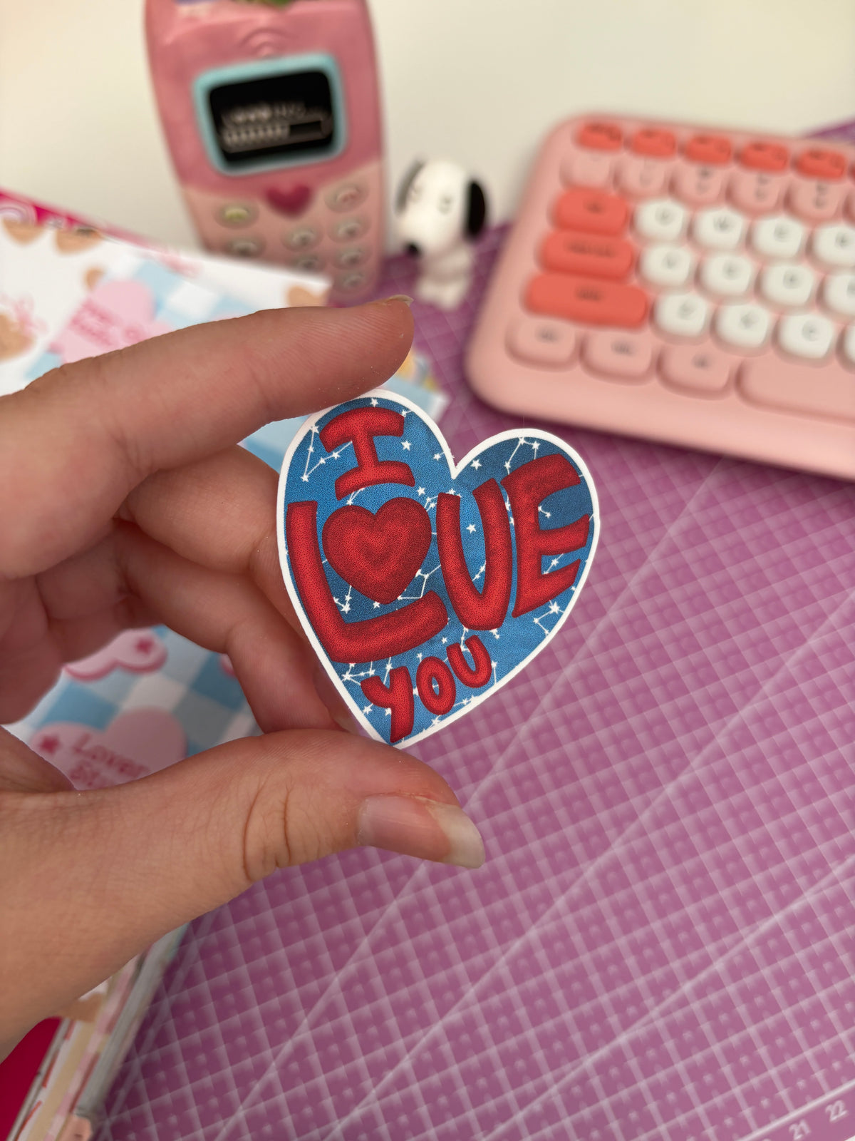 i love you heart vinyl sticker