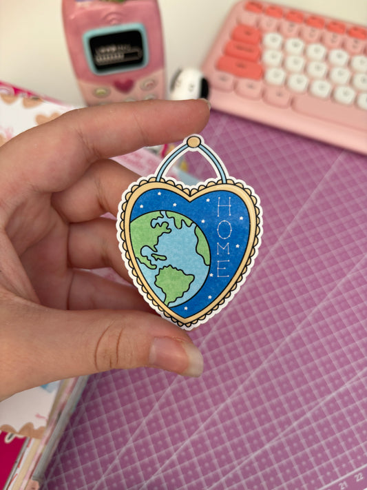 home heart frame vinyl sticker