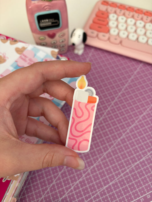 pink lighter vinyl sticker