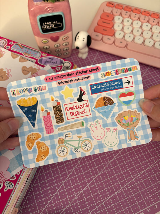 i <3 amsterdam sticker sheet