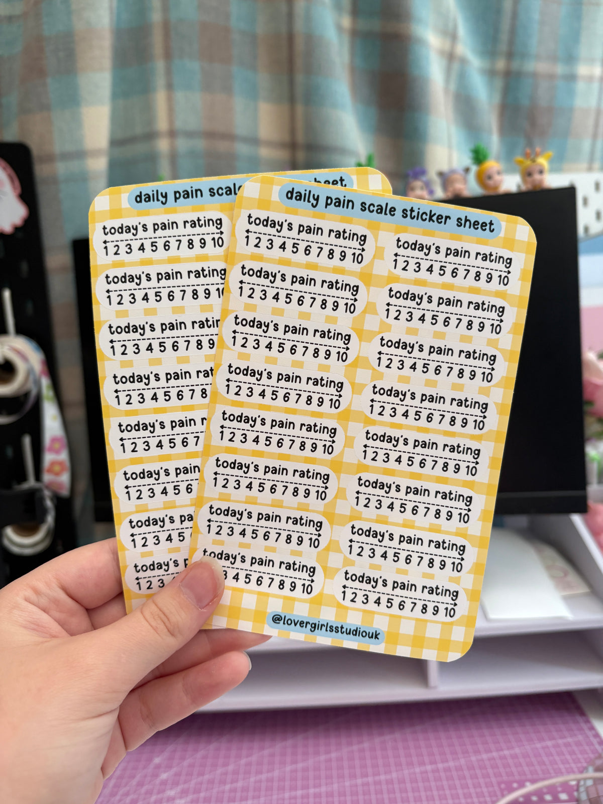daily pain scale sticker sheet