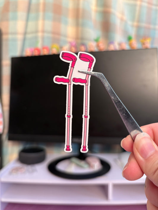 crutches vinyl sticker